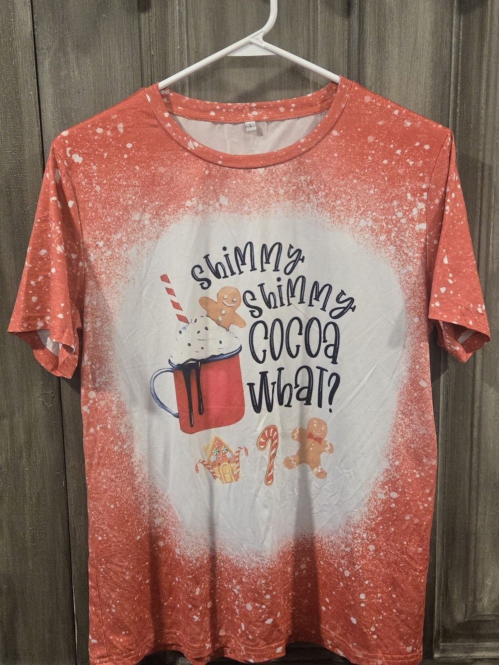 Red Holiday Graphic Womens Tee - Shimmy Shimmy Cocoa Design
